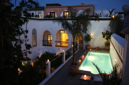 Riad Clementine traditional Moroccan courtyard heated pool zellige tiles Marrakech